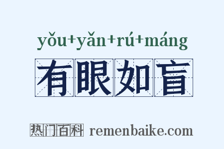 有眼如盲是什么意思的图片